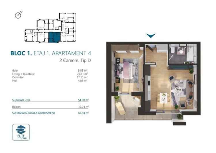 Cumpără apartamente cu 2 camere în Timisoara - Elite Town - dotări inteligente