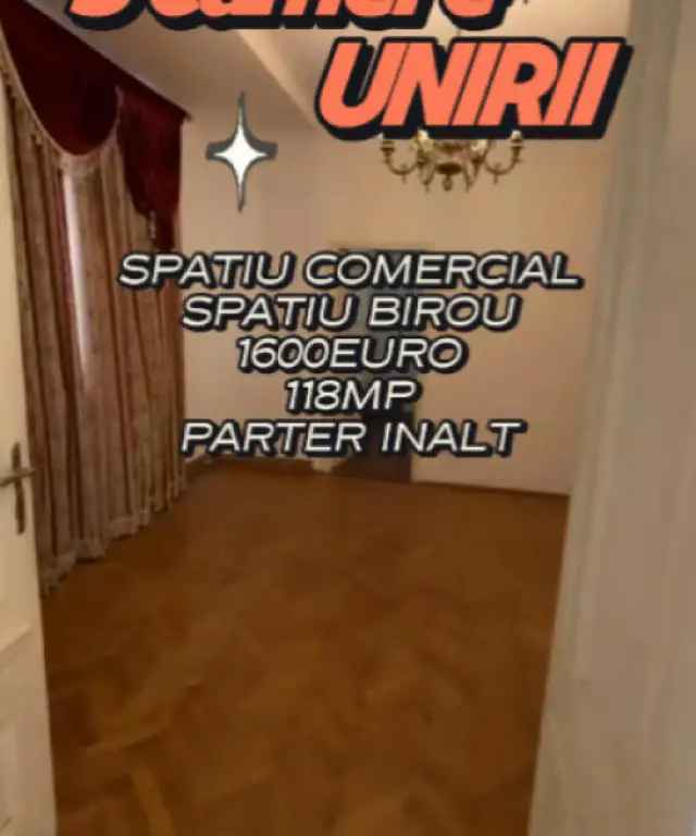 Închiriere apartamente comerciale Unirii 5 camere la parter