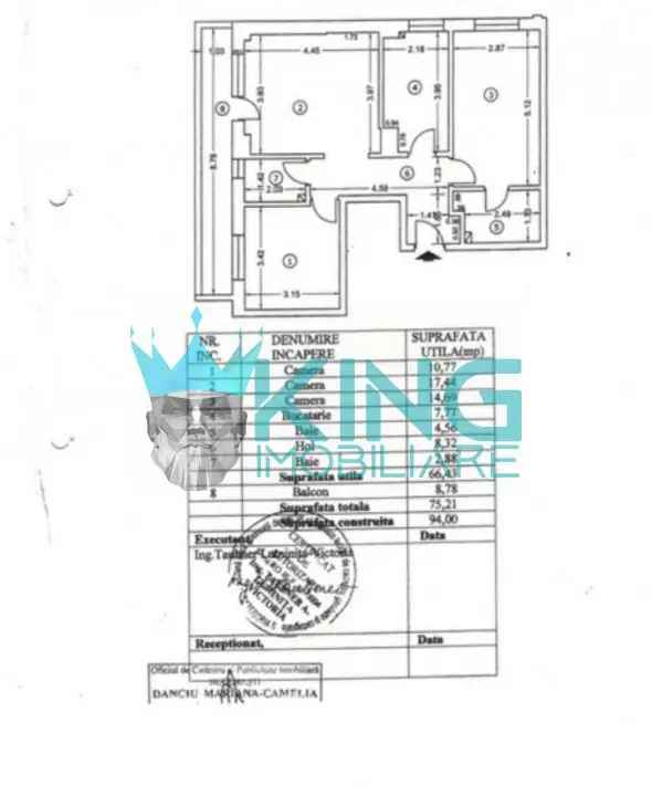 3 Camere | Sisesti | Decomandat | Centrala | 75 MP | 1/4 | 2 Bai