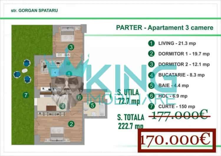 Vanzare apartamente Colentina 3 camere parter cu parcare subterana
