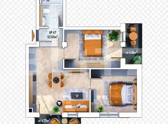 Apartament 3 camere, bloc nou, Apahida