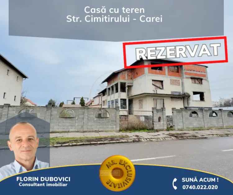 Casă S+P+1+M, 12 camere Str. Cimitirului 13, Zona Penny - Carei - Comision 0%