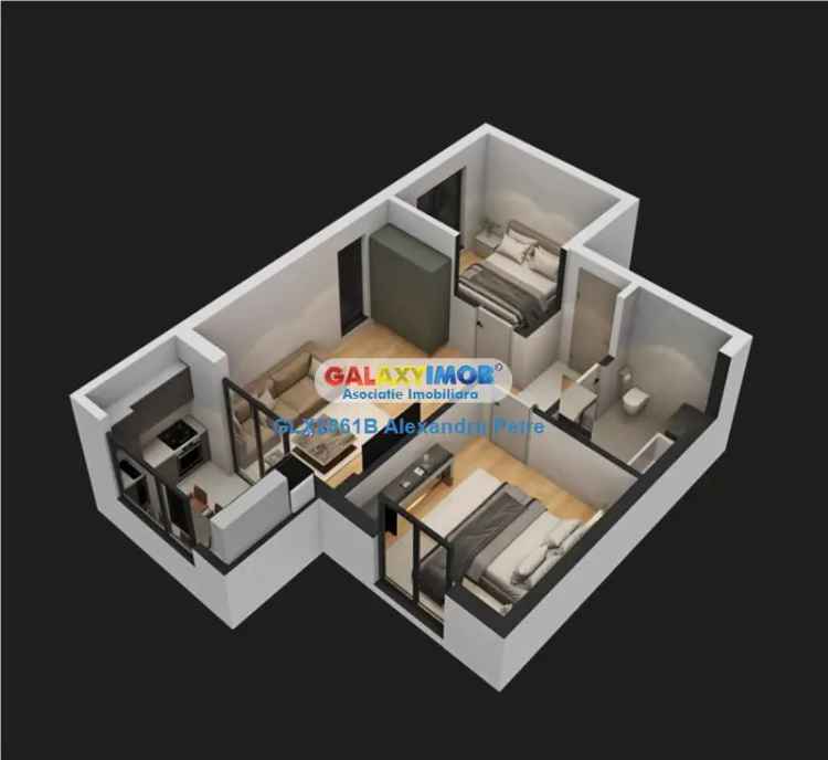 Apartament 3 camere Militari Residence 56.5 mp Constructie 2025