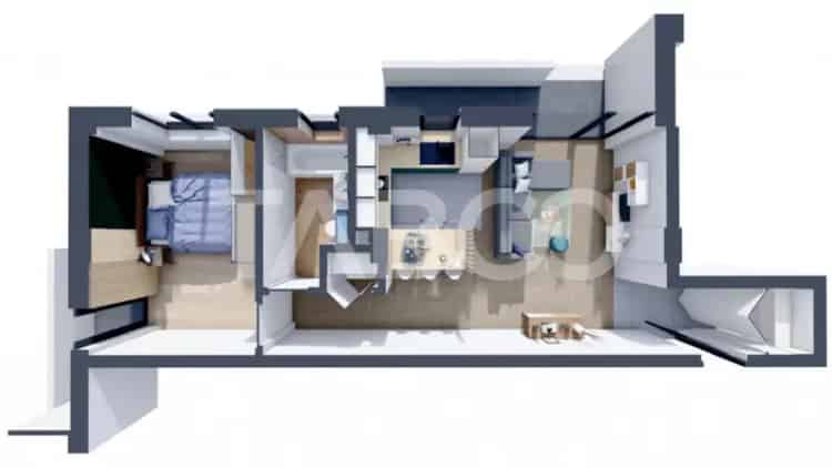 Apartament 2 camere Sibiu zona Terezian 53 mp